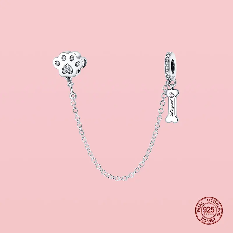 100% 925 пробы Серебряное Сверкающее Сердце Луна и Звезды Цветок отпечаток лапы