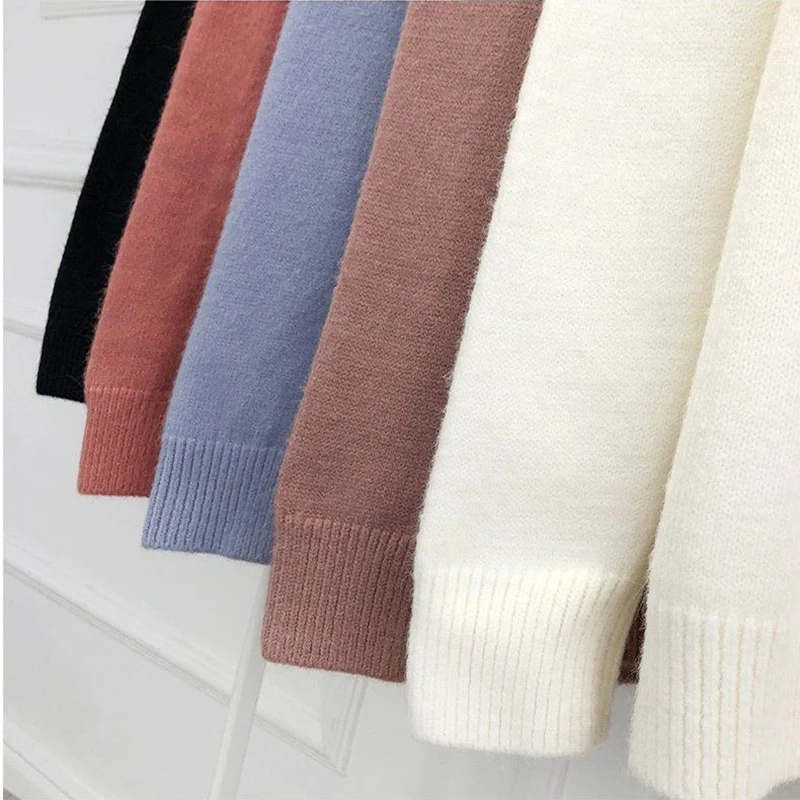 

2020 new casual big high neck winter thick Sweater pullovers Women Long Sleeve autumn knit tops female casual turtleneck sweater