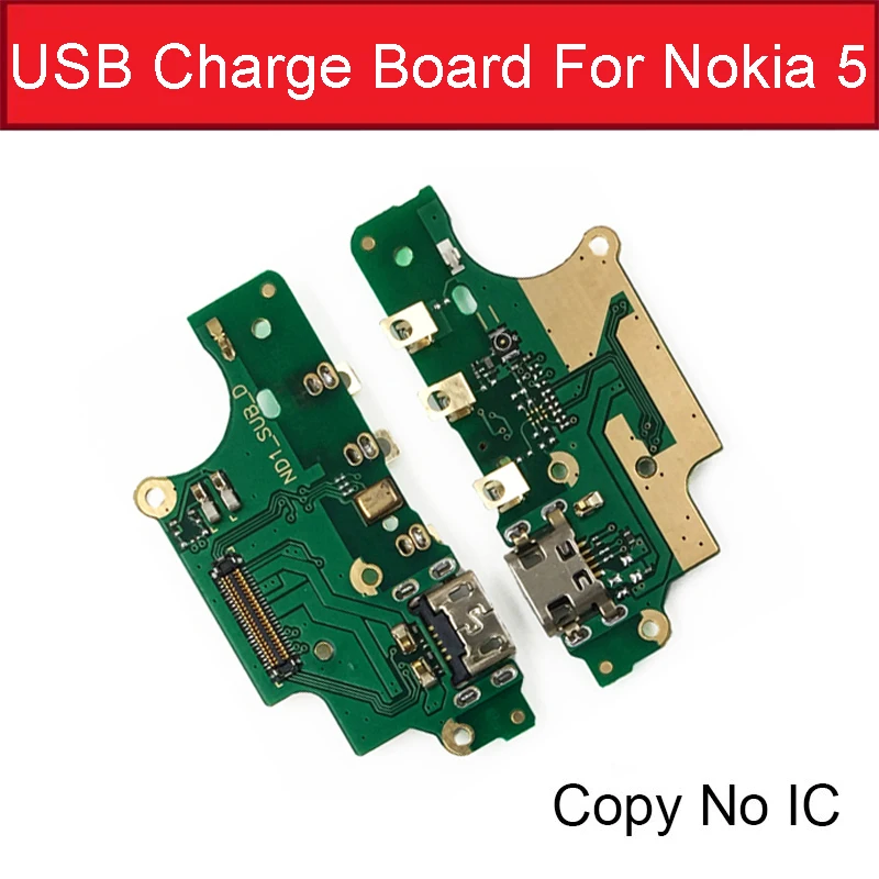 Copy No IC Плата для зарядки микрофона и Usb для Nokia 5 N5 TA-1053 TA-1021 TA-1024 usb порт для зарядки док-станция разъем гибкий кабель Запчасти - Цвет: Copy No IC