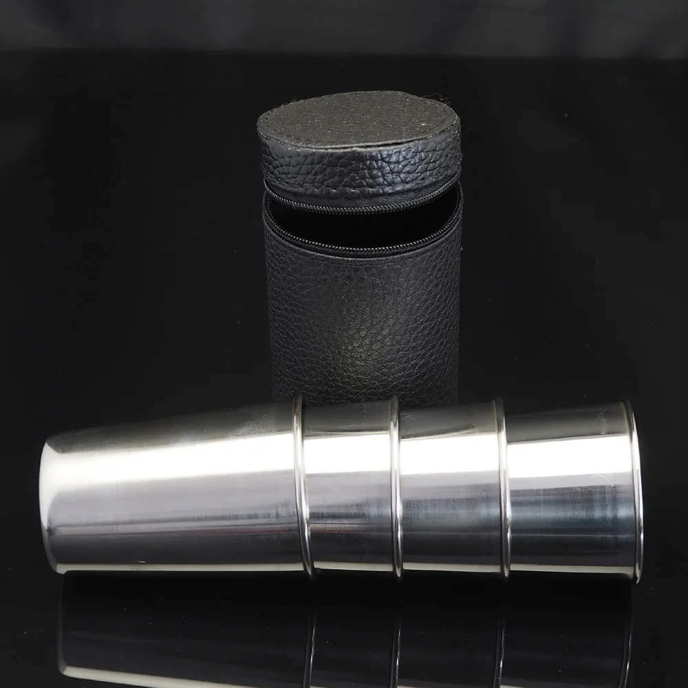 4pcs 180ml SUS304 нержавеющая сталь чашка набор Портативный Открытый чашки пивная кружка вина металлическая чашка - Цвет: 4pcs 180ml