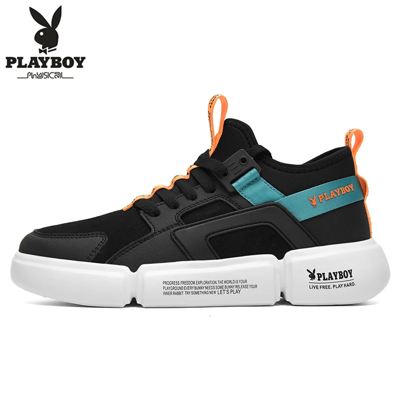 PLAYBOY Новые мужские повседневные кроссовки легкие модные кроссовки дышащая корова спилок+ ПУ+ ткань амортизация Спорт на открытом воздухе - Цвет: Зеленый