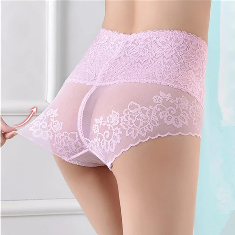 

High-Waist Lace Panties Women'S Fashion New Seamless Hip-Lifting Sexy Lace Underwear Slim Quality Comfortable Briefs For Lady