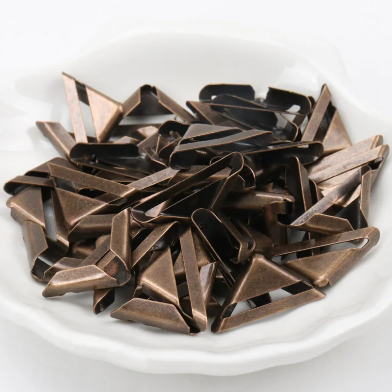 40 шт. бронзовые металлические книжные уголки трехсторонние Альбомы меню папки