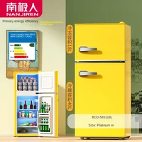 nan ji ren retro double door refrigerator home energy saving power saving 58l electroplated silver door handle