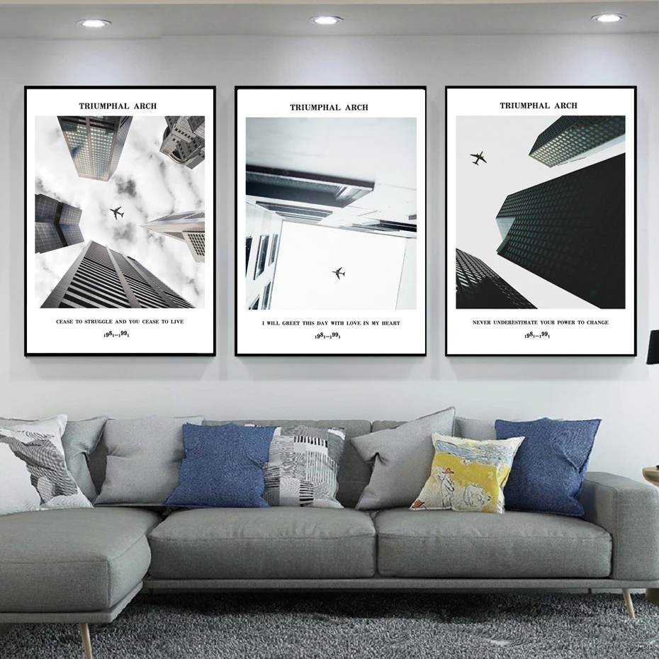 

Nordic Triumphal Architectural Black White Posters and Prints Canvas Paintings Wall Pictures for Living Room Home Decoration