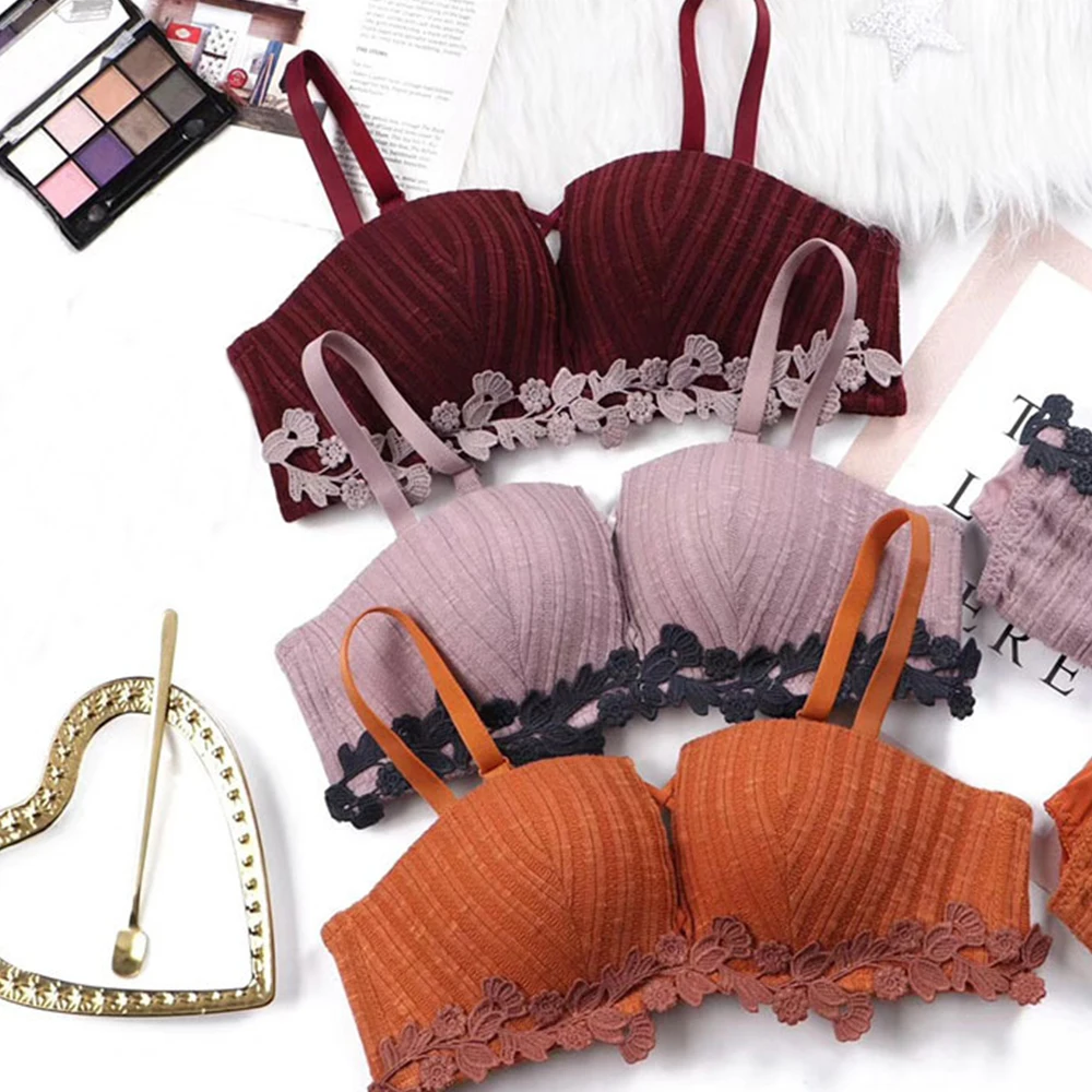 Женский пуш-ап сексуальный бюстгальтер четырехконтурная чашка Вышитый