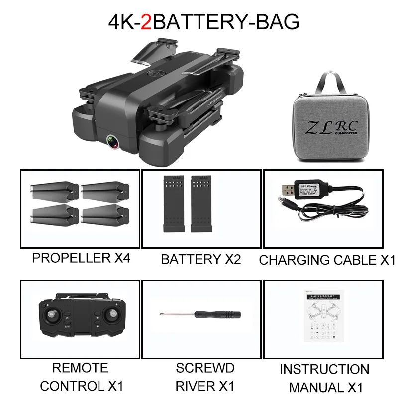 4K 2B Bag SG706 Квадрокоптер Дрон 4K 1080P двойная камера WiFi FPV оптический поток Профессиональный радиоуправляемый Дрон складной Квадрокоптер игрушки - Цвет: 4K 2B Bag