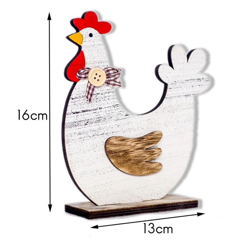 

Creative Wooden Rooster Hen Shape Chicken Easter Crafts Decorative Ornament Home Decor Festive Atmosphere Desktop Decor