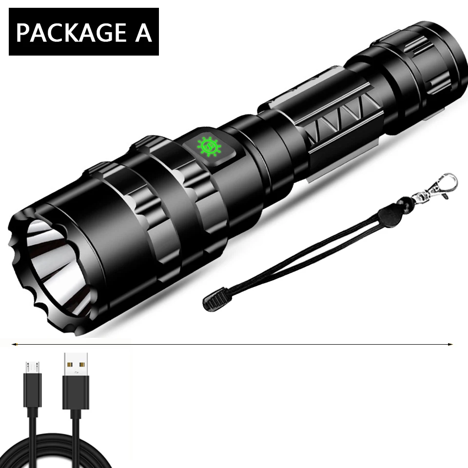 Option A Litwod Z401002 охотничий светодиодный фонарь 65000лм Мощный тактический фонарь Перезаряжаемый 18650 аккумулятор водонепроницаемый Скаут свет - Испускаемый цвет: Option A