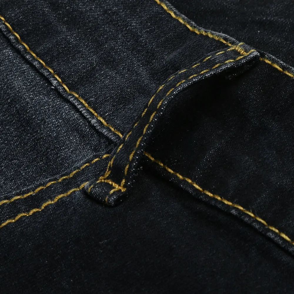 

Women Denim Skinny Pants High Waisted Skinny Denim Jeans Stretch Slim Pants Calf Length Jeans Black/Blue Slim Elastic Lady Jeans