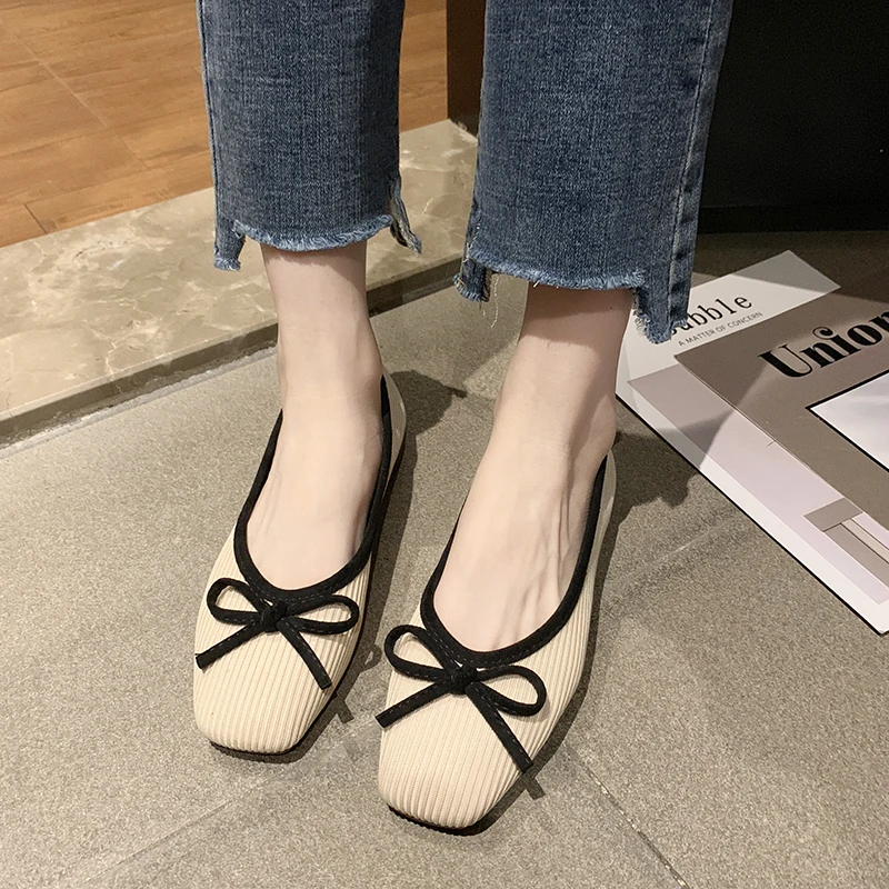 Maggie's Walker/Женская Весенняя трикотажная обувь на плоской подошве с квадратным