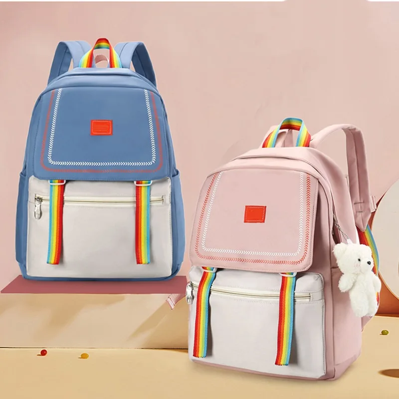 "Новый школьный ранец для девушек и студентов, свежий рюкзак в стиле Харадзюку для подростков и старших классов, простой рюкзак в стиле Ins, до..."