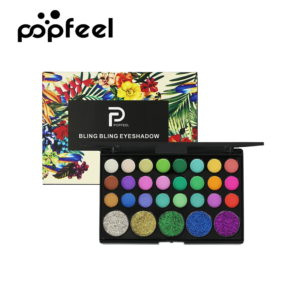 POPFEEL, 80 цветов, макияж для глаз, Мерцающая матовая палитра теней для век, водостойкая, Профессиональная Красота, тени для век, косметика, макияж, палитра - Цвет: 29 colors 02