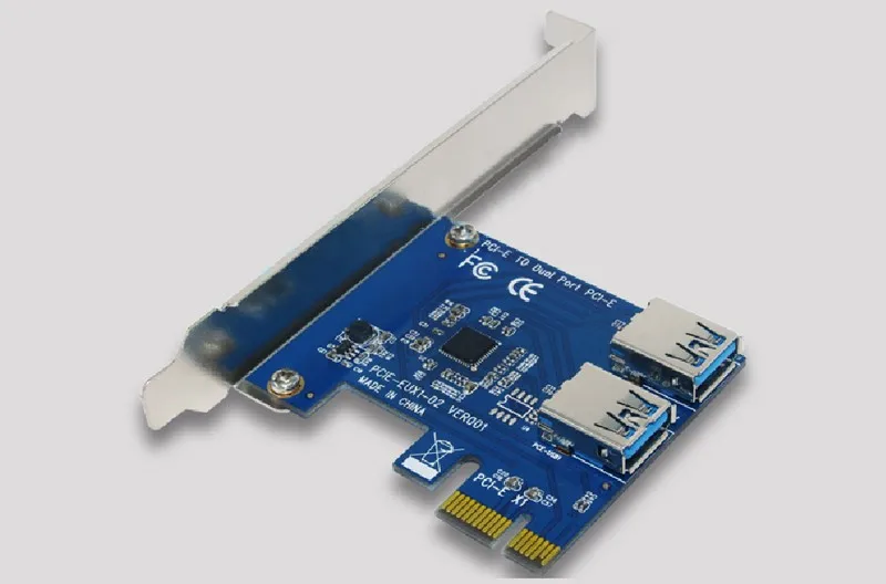 

2 порта USB 3,0 Riser Card PCI-E PCI Express 1x карта адаптер конвертер для BTC Шахтерская машина Прямая доставка