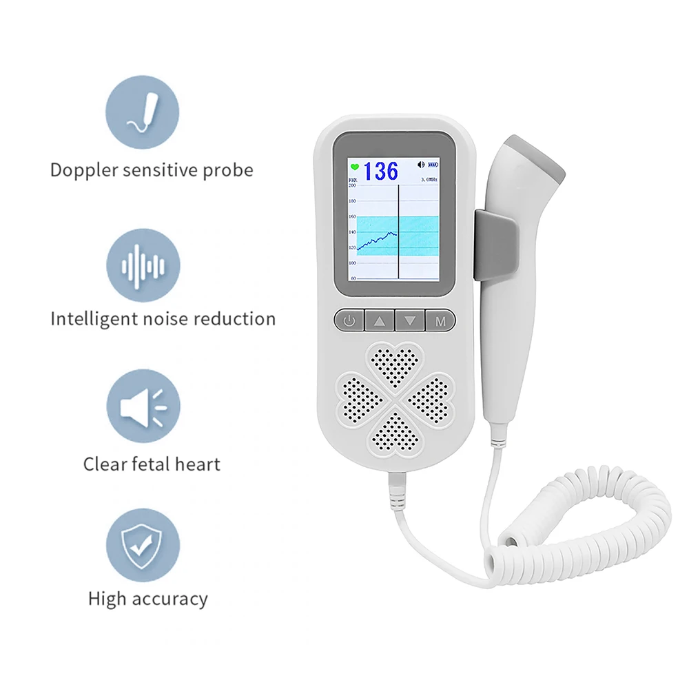 Фото Doppler Fetal Heartbeat Monitor 3.0MHz No Radiation Heart Rate Detector Built-in Rechargeable Battery Fetus-voice Meter Красота и Doppler Fetal Heartbeat Monitor 3.0MHz No Radiation Heart Rate Detector Built-in Rechargeable Battery Fetus-voice Meter Красота и