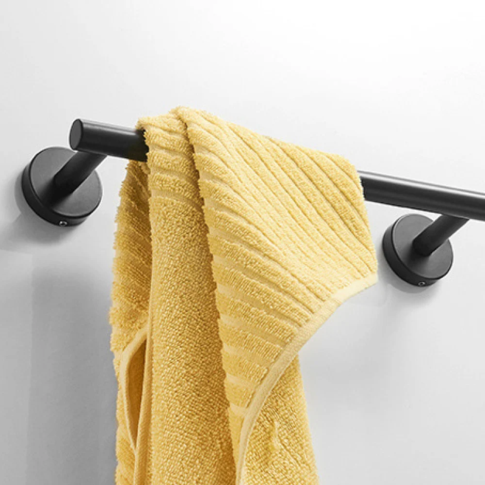 

3Pcs Stainless Steel Towel Bar Single Pole Tissue Holder Clothes Hook Set Bathroom Hanging Accessories Silver
