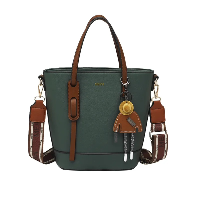 

Женская сумка-ведро, простая модная вместительная сумка-мессенджер на одно плечо, кожаная сумка, 2021