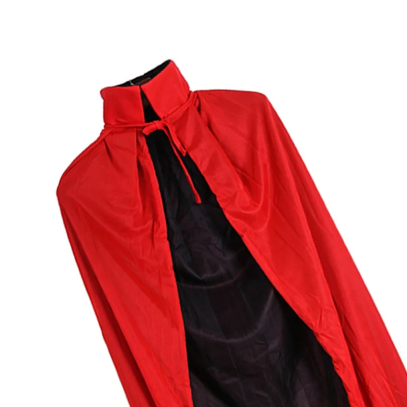 Хэллоуин плащ косплей двойной красный черный дьявольский детский для взрослых