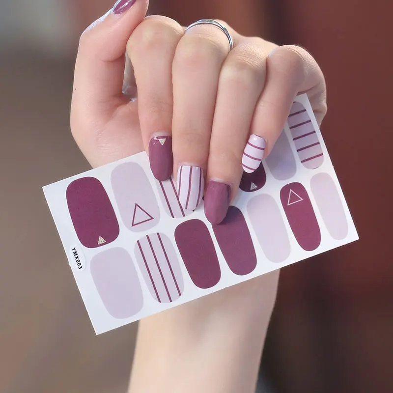 1 Sheet 14Tips Nail Wraps Glitter Gradient Color Adhesive Art Sticker Waterproof Vinyls Decal Decorations | Красота и здоровье