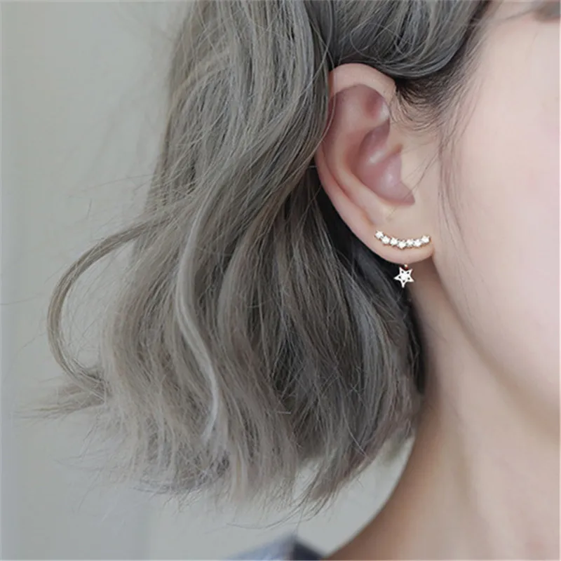 

Fashion Jewelry 925 Sterling Silver Star Stud Earrings For Women Romantic Earring Brincos pendientes eh1288
