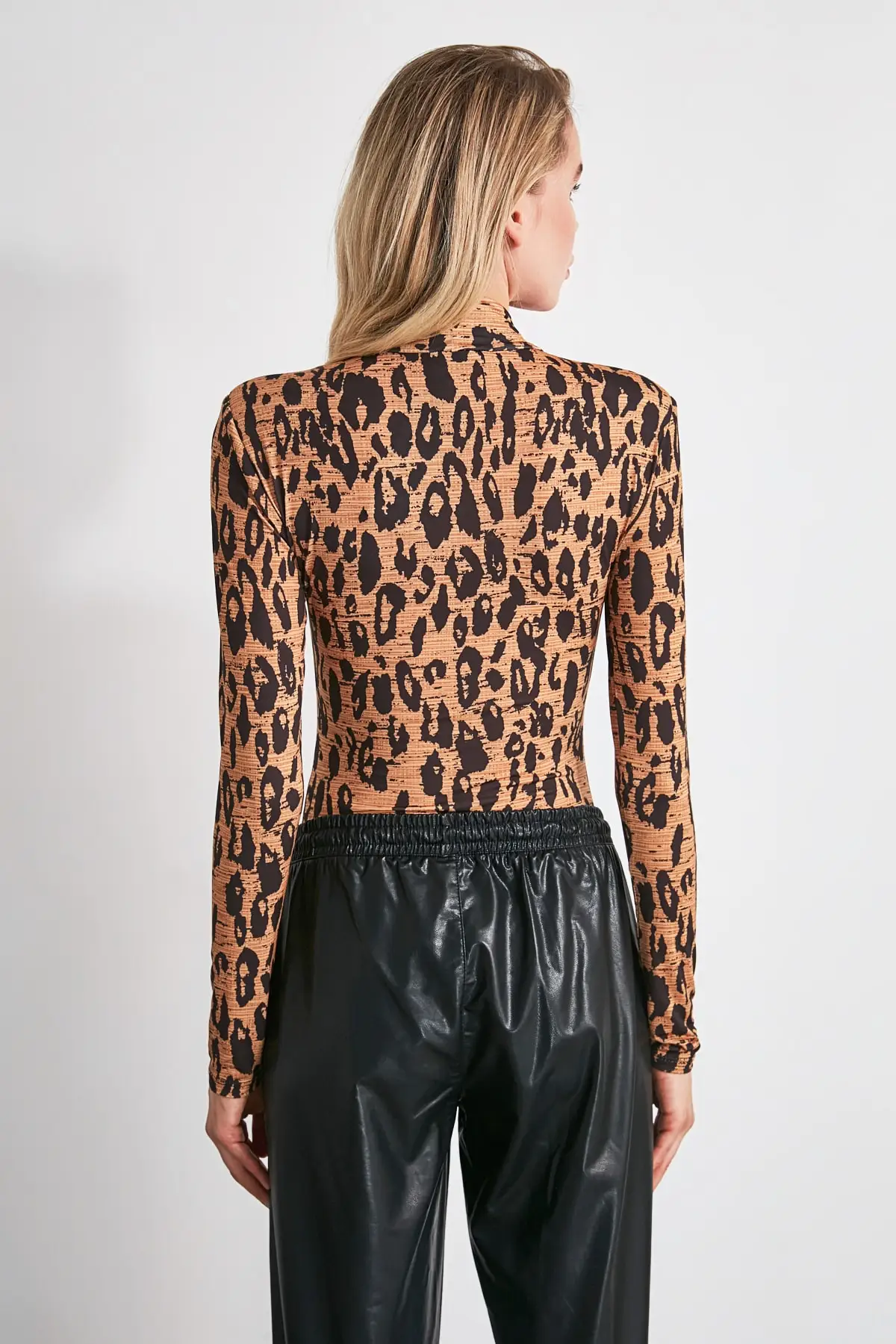 Long Sleeve Turtleneck Animal Zebra Print Bodycon Party Bodysuit Stretch Slim Women new season bodysuits sexy