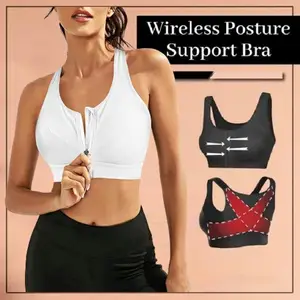 Front Zipper Women Sports Bras Breathable Wirefree Padded Push Up Sports Top Fitness Gym Yoga Workout Bra Dropshipping