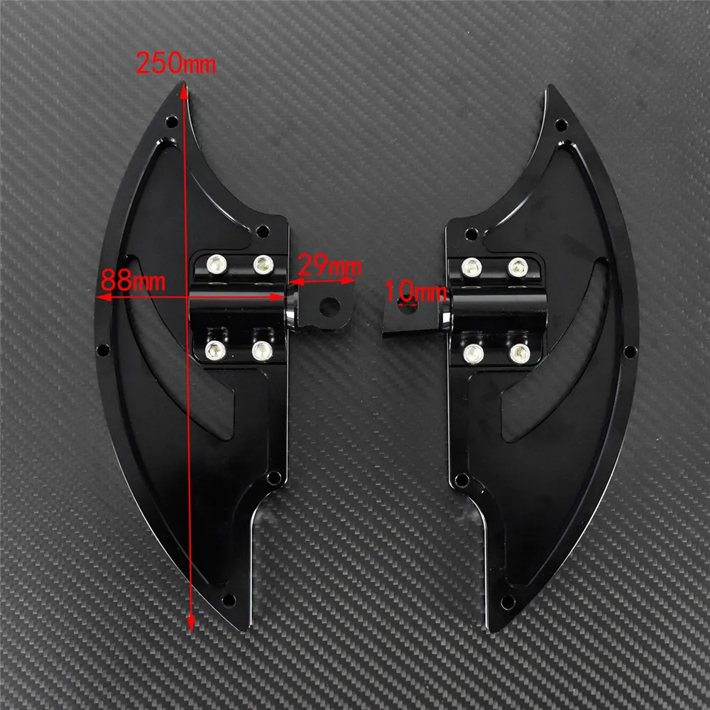 

Motorcycle Front Rear Driver Stretched Floorboards Foot Pegs Footrest Black Pedal For Harley Touring Dyna Softail Trike FLHR