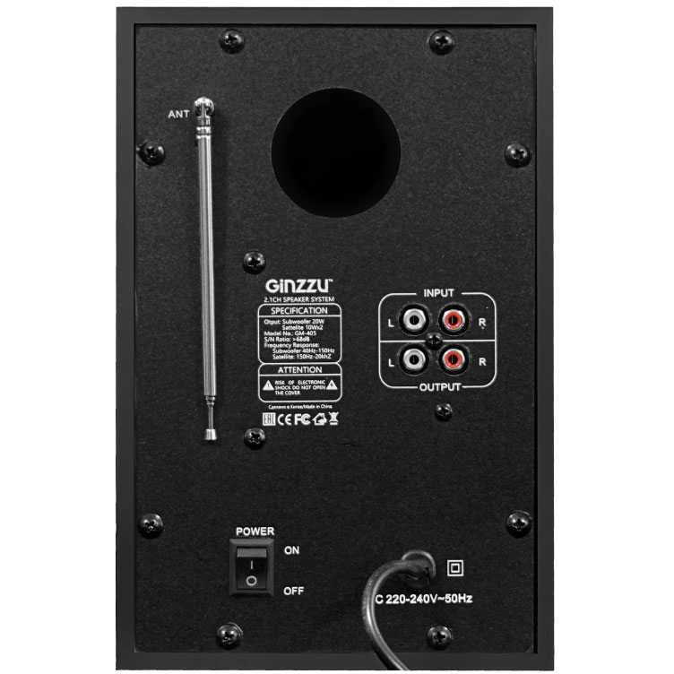 Колонки Bluetooth GINZZU GM-405 2.1 черный (gm-406) |