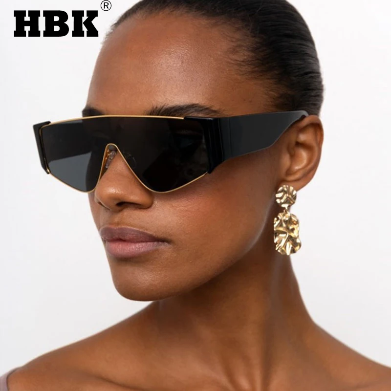 

Большие солнцезащитные очки HBK, цельные ветрозащитные черные очки в стиле панк, персонализированные Солнцезащитные очки для вождения с защ...