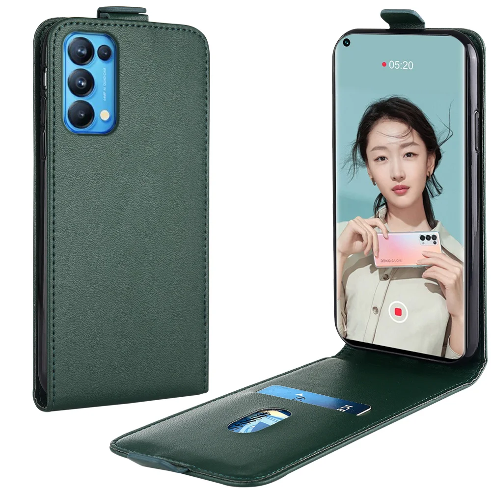 

Кожаный чехол с откидной крышкой для OPPO Reno5 Pro 5G, чехол для телефона, вертикально закрывающий вертикально, для Reno 5 Pro, чехол для телефона