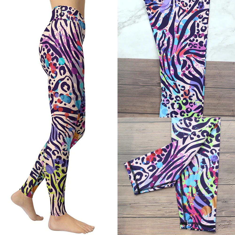 

Yoga Leggings Leopard Tights 2022 Women Trousers Fashion Gymwear Running Sports Clothing Pants Watercolor Sweatpants S~2XL