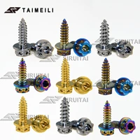 5pcstitanium alloy self tapping flange head m4x17mmm5x17mmm5x20mmm6x17mm motorcycle shell decorative screws