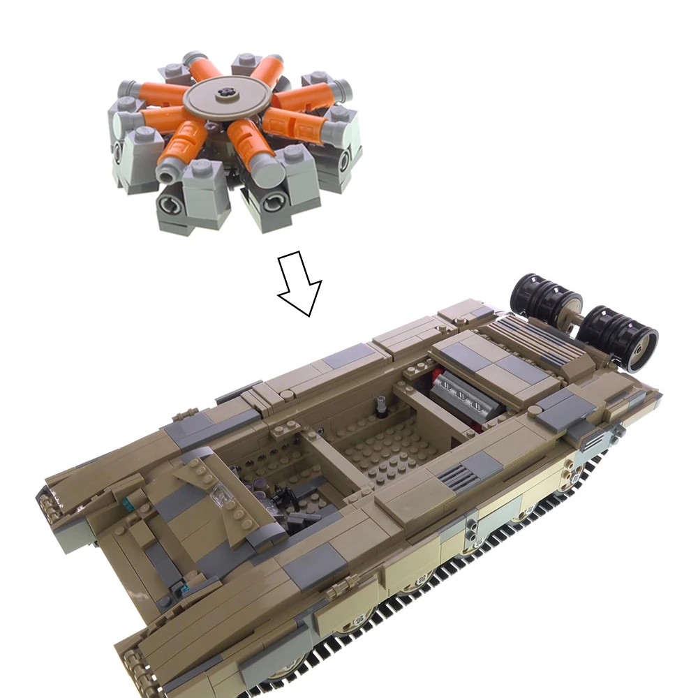 CaDA кирпичи бак 1722 штук военный колесница модель строительные блоки автомобиля