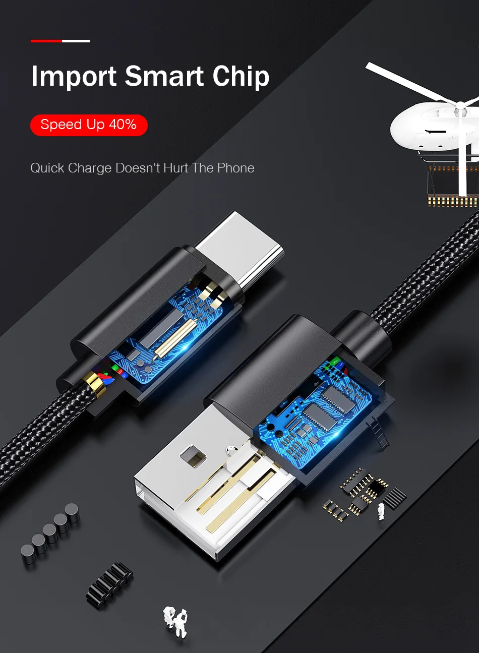 YKZ usb type-C кабель 3A быстрое зарядное устройство кабель для samsung S9 type-c кабель для передачи данных USB C зарядный кабель для huawei P30 Xiaomi Mi 9