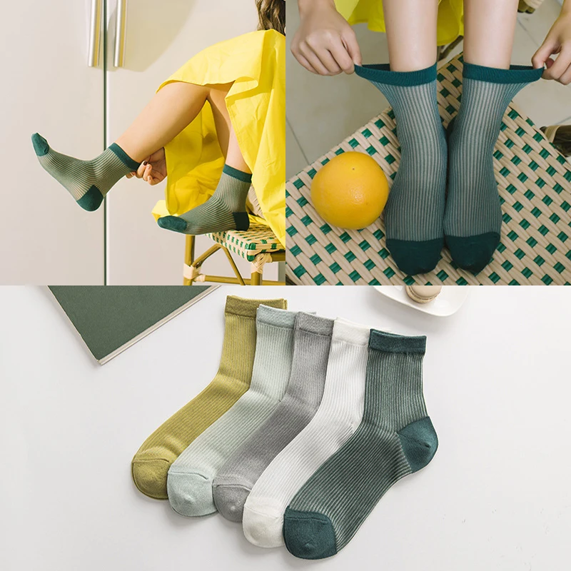 Летние женские носки прозрачные модные сетчатые сексуальные крутые короткие