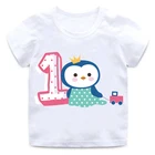 Детская рубашка из хлопка с мультяшным изображением цифр 1  9 для дня рождения, футболка для мальчиков и девочек, подарок на день рождения, детская одежда