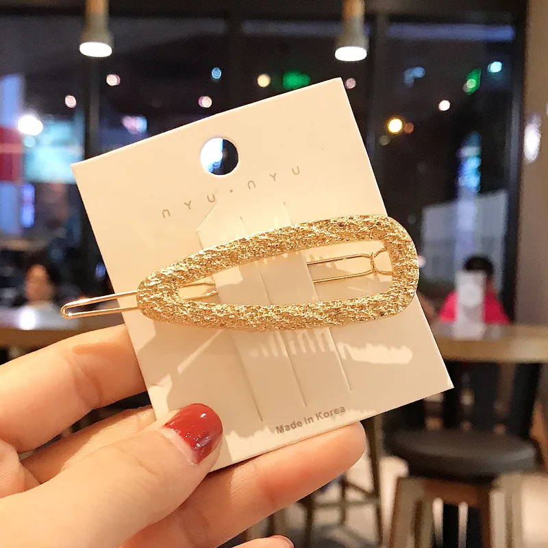 Женская металлическая заколка для волос золотистая прямоугольная аксессуары