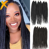 synthetic senegalese twist crochet braids hair extensions low temperature fiber pre looped braiding hair for black women x tress