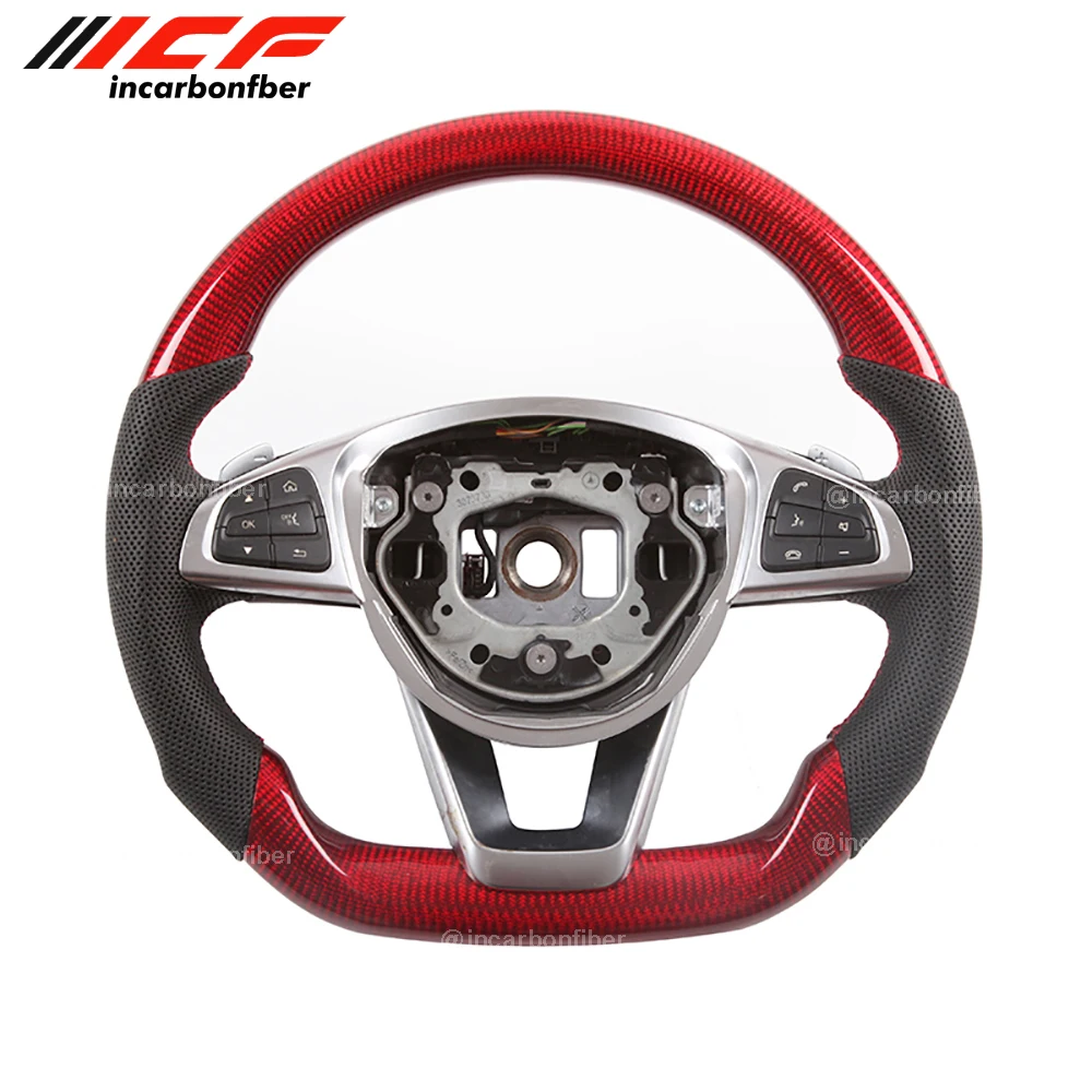

Carbon Fiber Steering Wheel for Mercedes Benz C E S Class GLA CLA CLS GLE SLC SL AMG