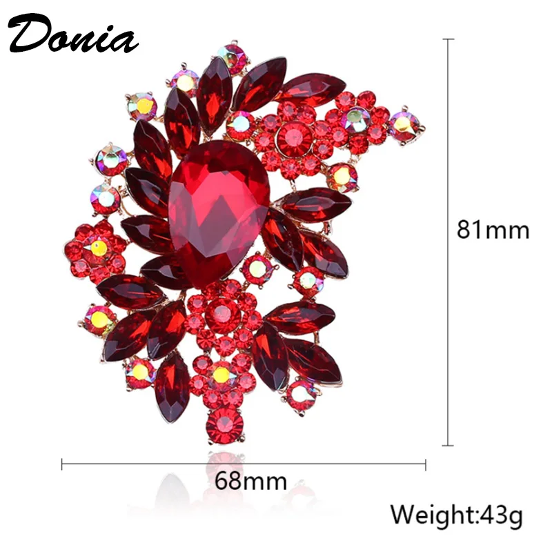 Ювелирные изделия Donia модная популярная брошь цветная большая стеклянная в форме