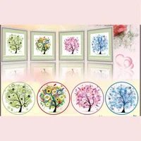 embroidery set four season tree counted diy colorful cross stitch kit home decor