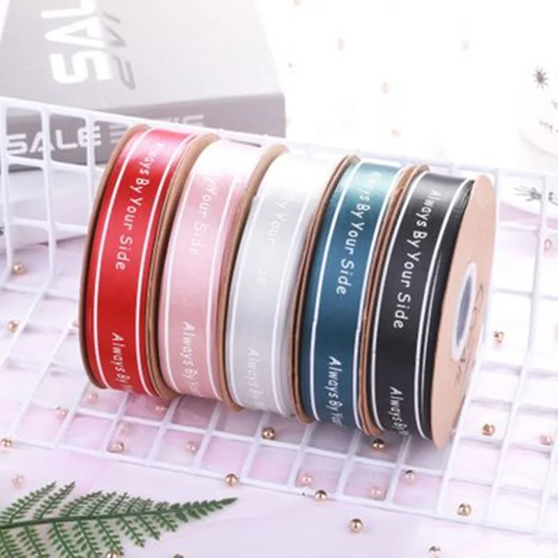 50 ярдов/рулон 25 мм Цветы из атласной ленты Цветочная Лента Упаковочная