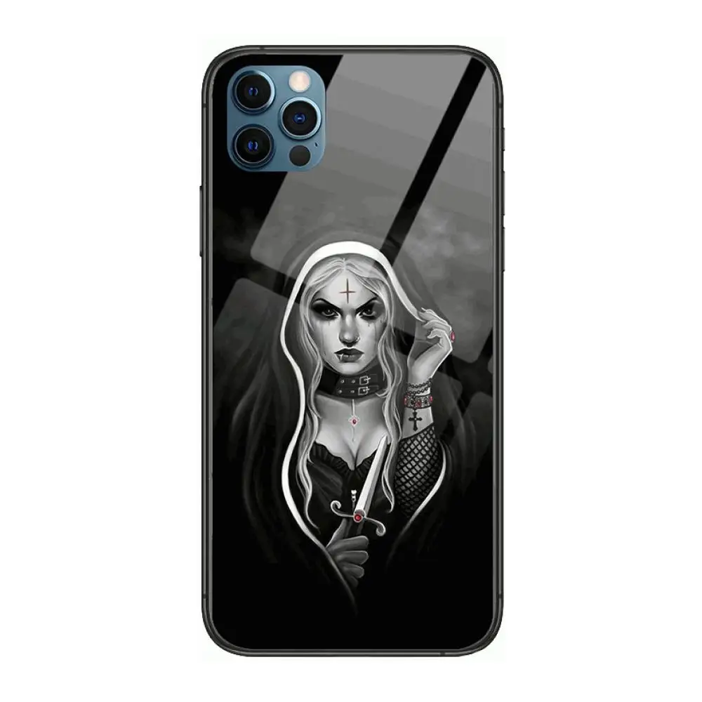 

Sister Style Nun Sexy Girl Style Phone Case cover For iphone 12 pro max 11 8 7 6 s XR PLUS X XS SE 2020 mini black cell shell