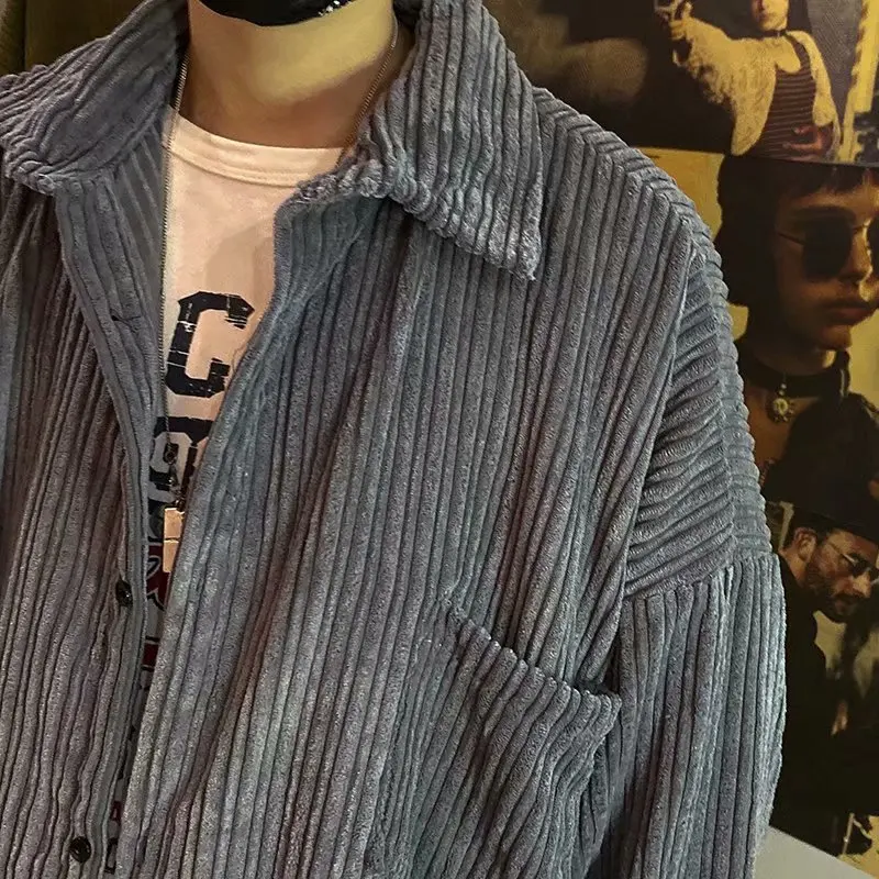 

Autumn and Winter New Casual Corduroy Men's jacket Fashion Solid Color men jacket Loose All-match jackets coats 2020