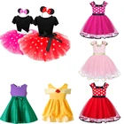 Платье для девочек с рисунком мышки, летнее в горошек платье для маленьких девочек, вечерние платья на день рождения, детская одежда, платье для маленьких девочек