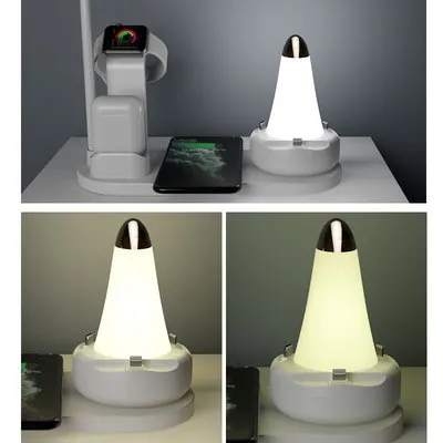 

6 in 1 Wireless Charger LED light Fast Charging Stand for iphone SE2 11 Pro Samsung S9 Wireless Charger for Airpods Apple watch