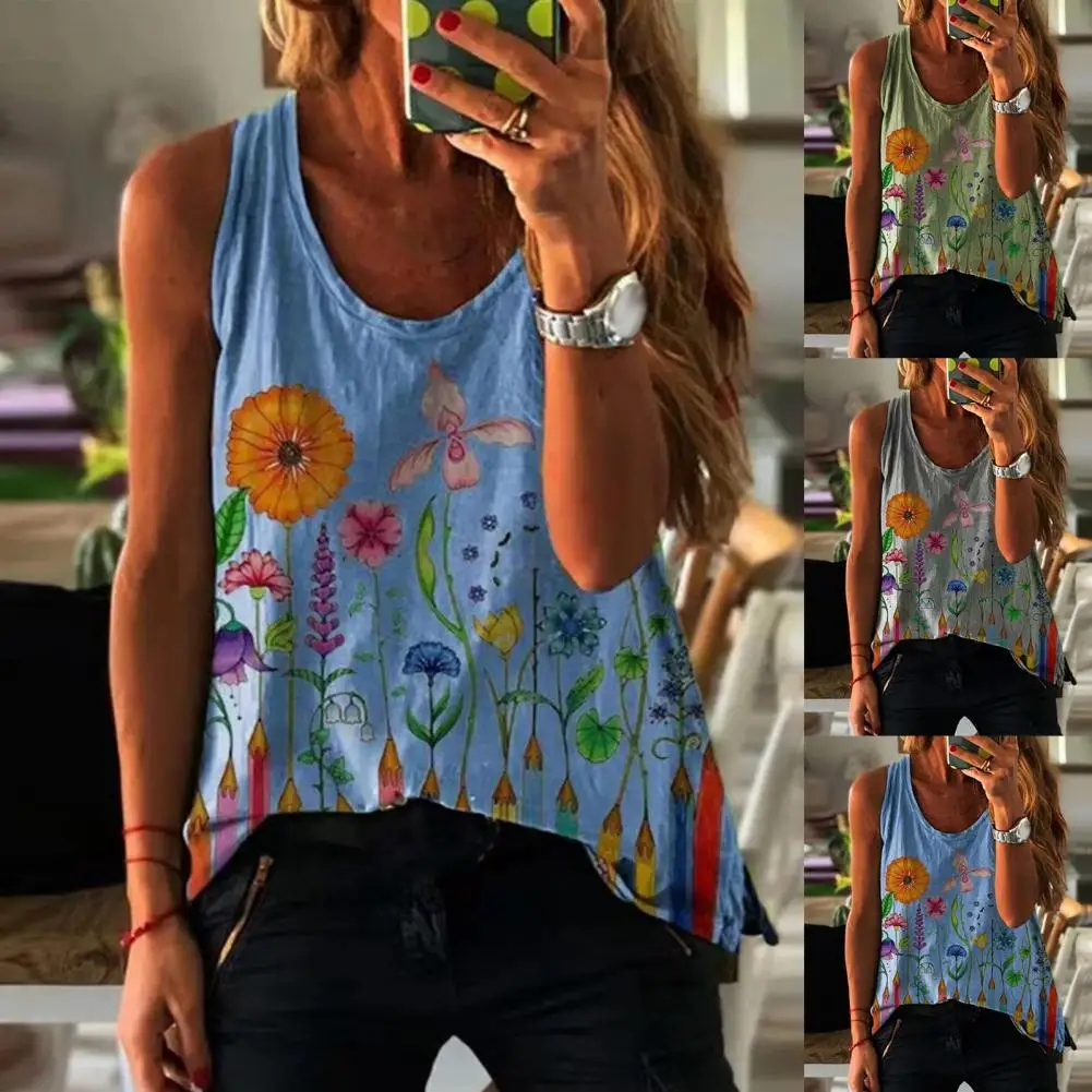 

Loose Blouse Round Neck Sleeveless Top for Club Women Vest Loose Blouse Round Neck Sleeveless Top for Club