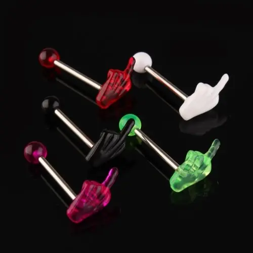 30 x многоцветный акрил ручной язык бар кольцо пирсинг в форме гантели |