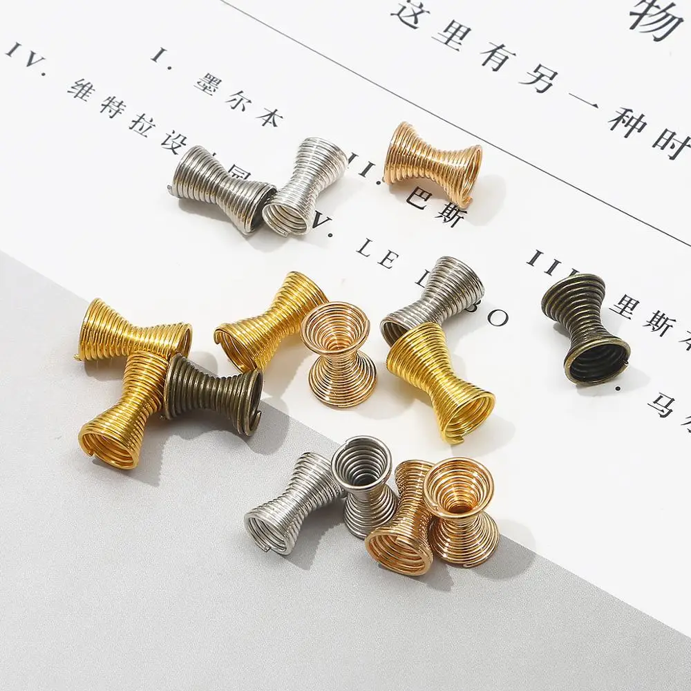 30 шт./лот металлическая пружинная воронка разделительные шапочки для бусин