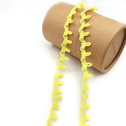 Yellow 5yards 5 ярдов черно-белые петли для пуговиц эластичная кружевная Лента Сделай Сам многоцветная кружевная отделка ручной работы для одежды аксессуары для шитья - Цвет: Yellow 5yards